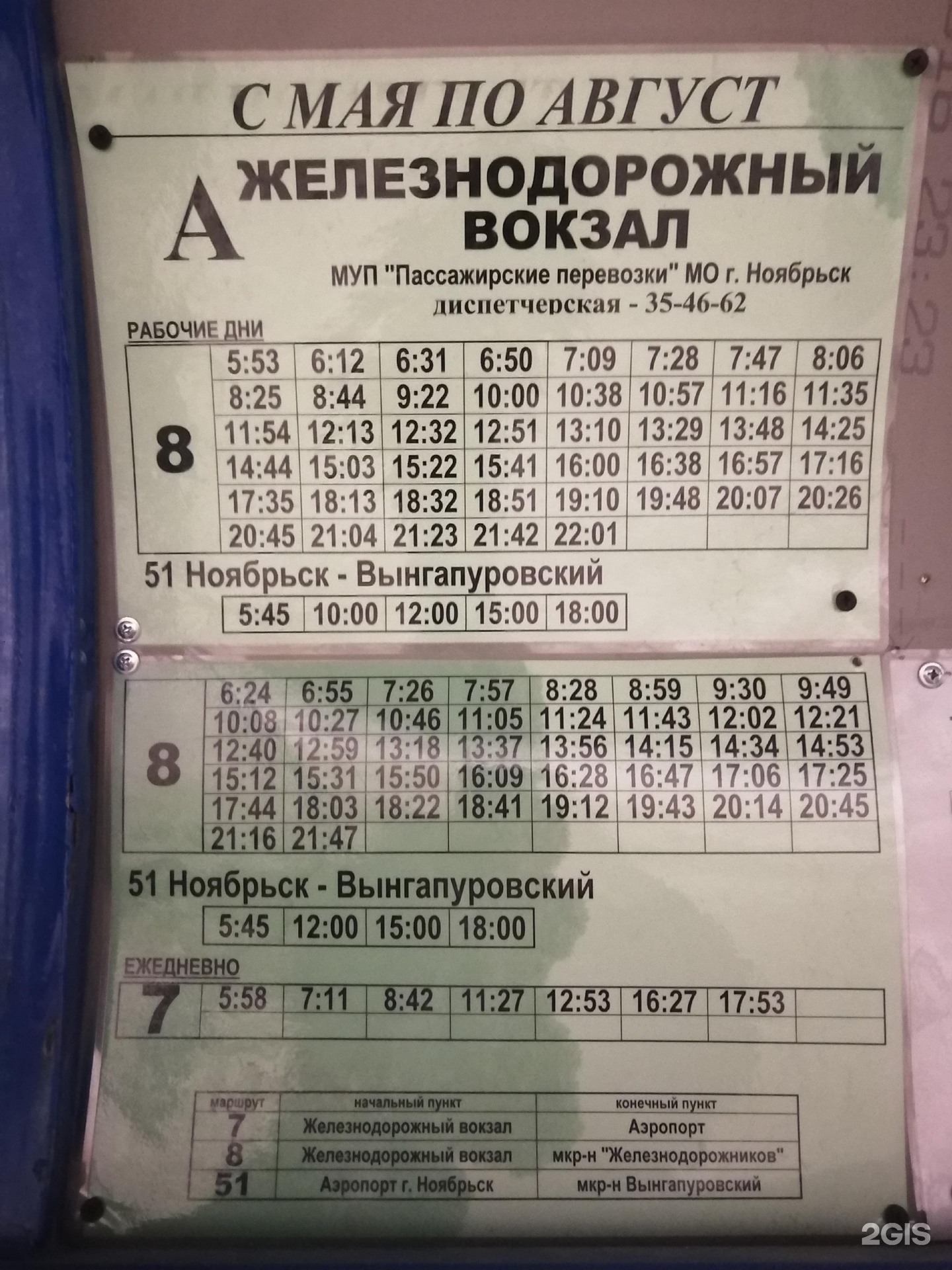 Расписание маршруток ноябрьск